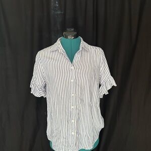 Striped Button-Up Blouse